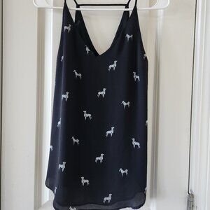 Loft Black Zebra Tank Top